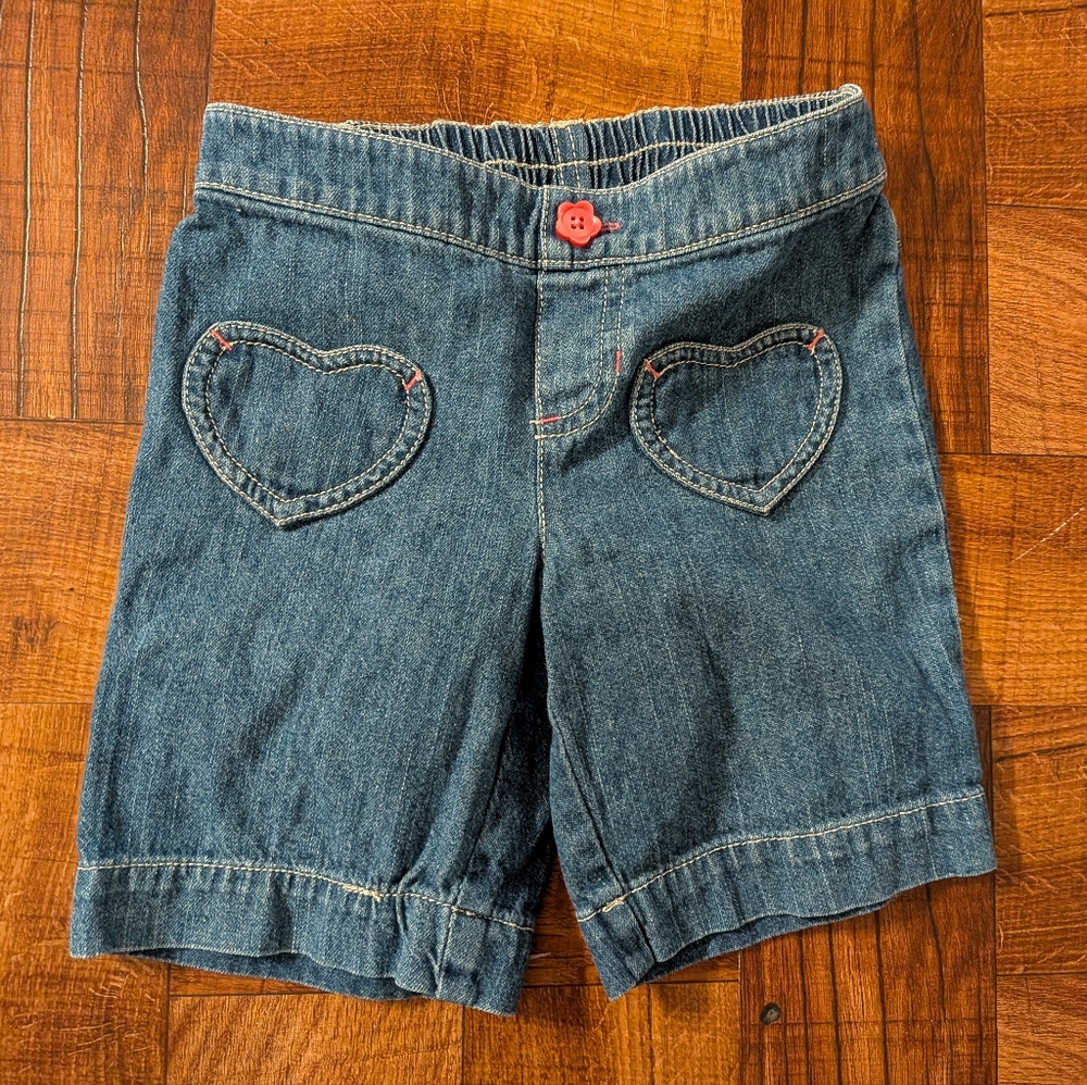 Jumping Beans Blue Jean Shorts Heart Pockets Girl Girls Size 6